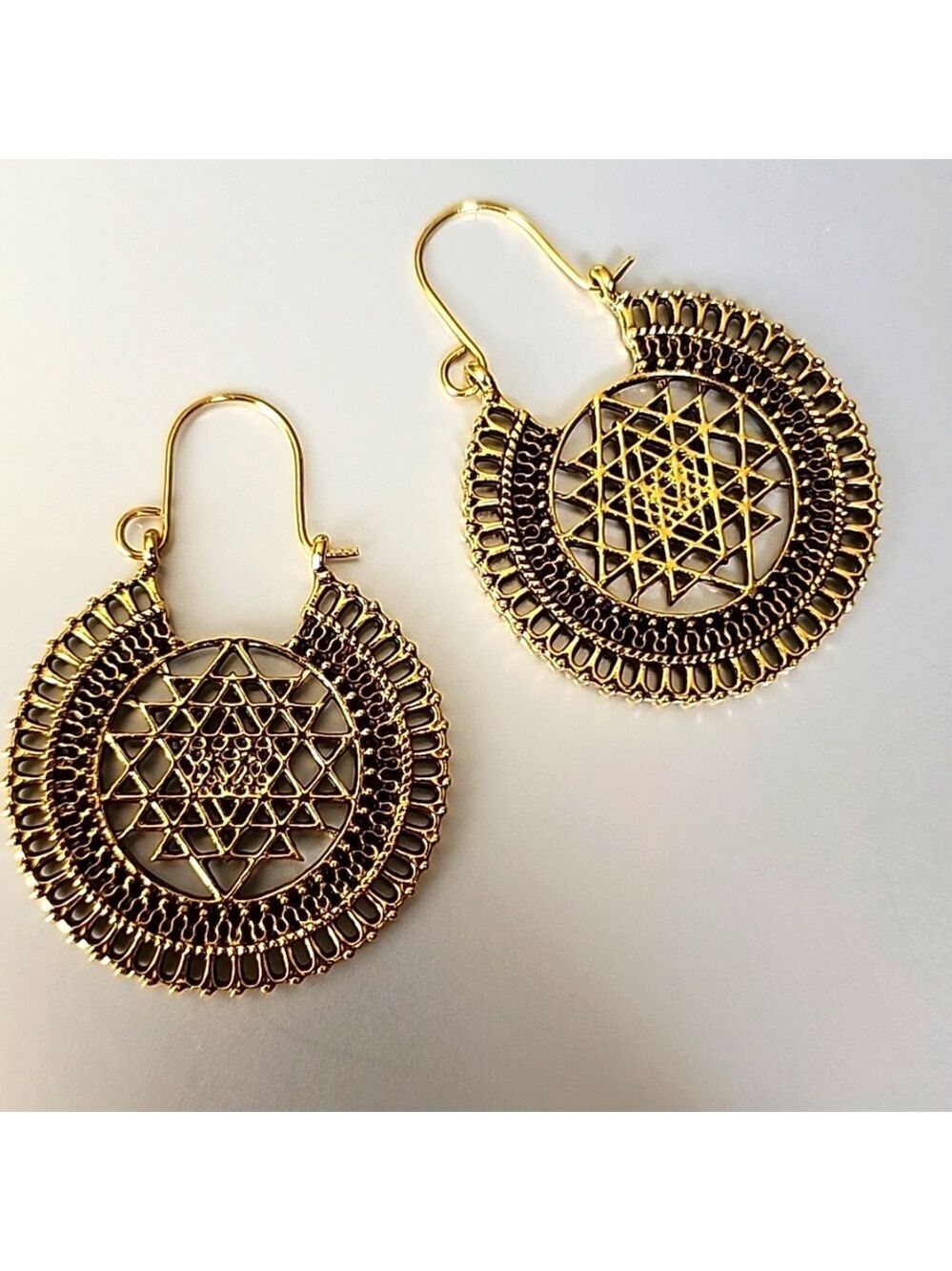 Boho Tribal Star Hoop Earrings